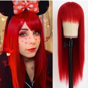 Red Long Straight Silky Wig